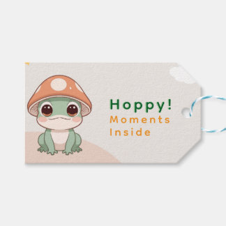 Kawaii Frog with Mushroom Hat – Cute Gift Card Tags