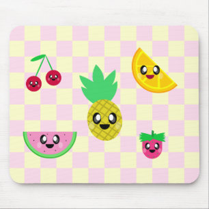 KAWAII FRUIT FACES SO VERY HAPPY DELICIOUS FLAVOR MOUSE MAT