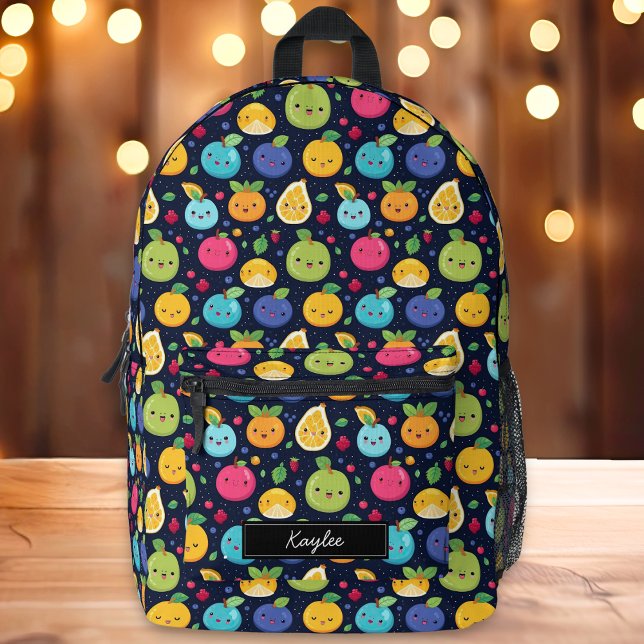 Kawaii Fruit Print  Printed Backpack (Creator Uploaded)