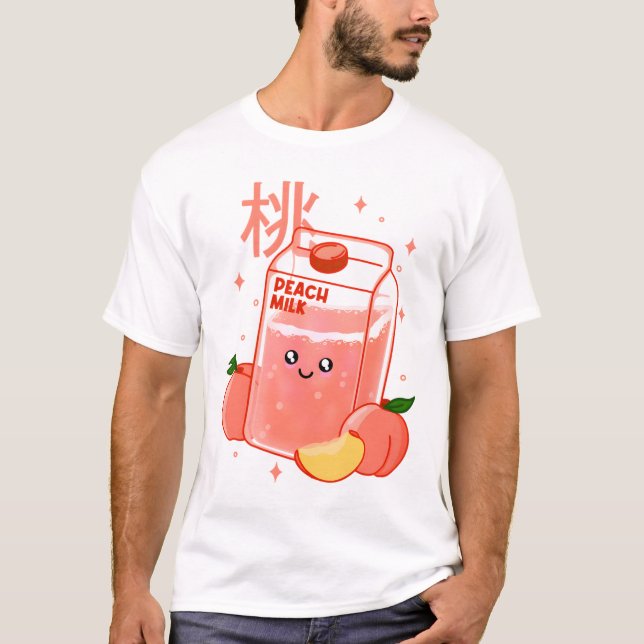 Kawaii Fruity Peach Milk  T-Shirt (Front)
