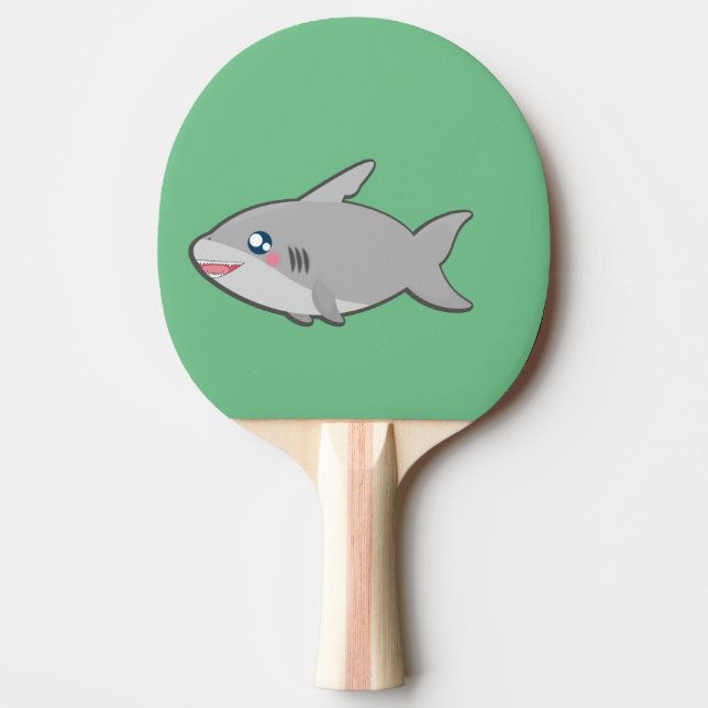 Kawaii, fun and funny sharky shark ping pong paddle (Front)