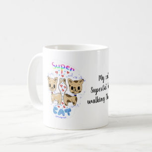 Kawaii Fun Cue Super Cat Mug