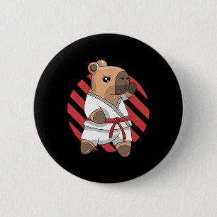 Kawaii Funny Capyra Capy Karate Martial Arts Keiko 6 Cm Round Badge