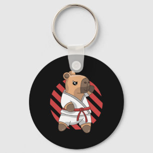 Kawaii Funny Capyra Capy Karate Martial Arts Keiko Key Ring