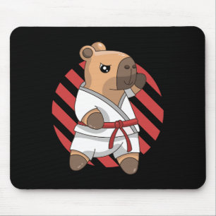 Kawaii Funny Capyra Capy Karate Martial Arts Keiko Mouse Mat
