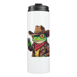 Kawaii Funny Cowboy Western Frog Lovers Thermal Tumbler