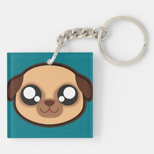 Kawaii funny dog square key chain