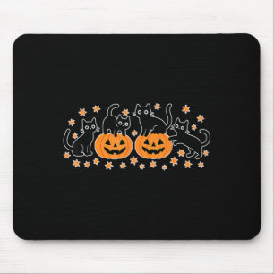 Kawaii Funny Halloween Black Cats Pumpkins Cute Mouse Mat