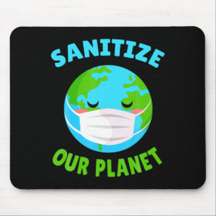 Kawaii Funny Mask Pro Environment Sanitize Earth D Mouse Mat