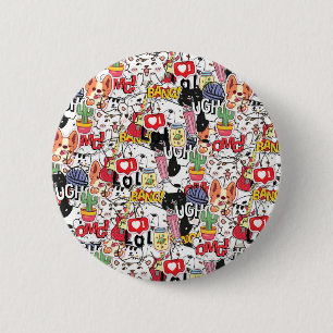 kawaii funny pet design - cute animal lover  6 cm round badge