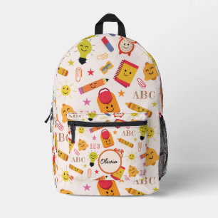 Kawaii Funny School Supplies Custom Name  Printed Backpack
