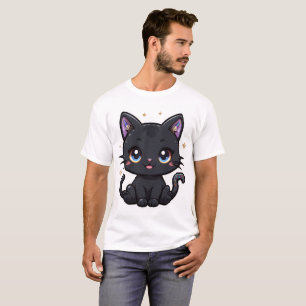 Kawaii Galaxy Black Cat Magical Cute Kitty T-Shirt