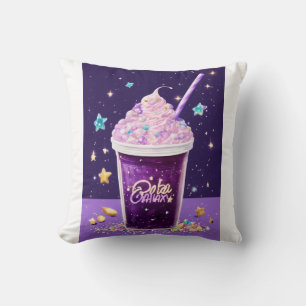 Kawaii Galaxy Boba Tea – Purple Sparkle Whipped De Cushion
