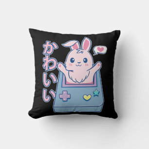 Kawaii Gamer Bunny - Rabbit Pastel Cute Cushion