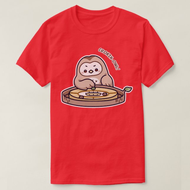 Kawaii Games Crokinole Owl T-Shirt (Design Front)