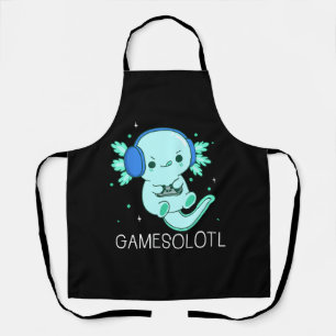Kawaii Gamesolotl Axolotl Gamer Apron