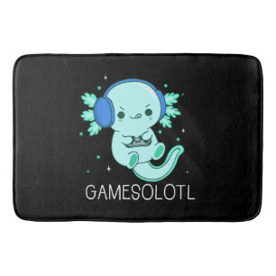 Kawaii Gamesolotl Axolotl Gamer Bath Mat