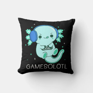 Kawaii Gamesolotl Axolotl Gamer Cushion