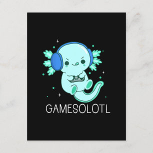 Kawaii Gamesolotl Axolotl Gamer Enclosure Card