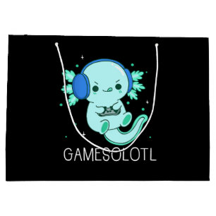 Kawaii Gamesolotl Axolotl Gamer Large Gift Bag