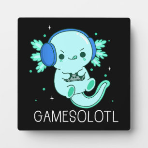 Kawaii Gamesolotl Axolotl Gamer Plaque