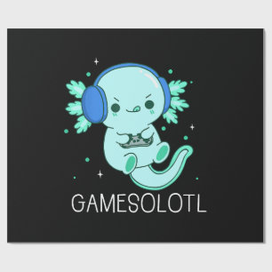Kawaii Gamesolotl Axolotl Gamer Wrapping Paper