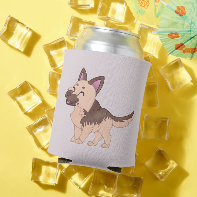 Kawaii German Shepherd Dog Can Cooler (In Situ Summer)