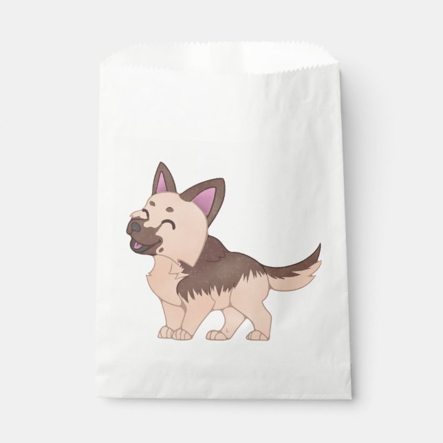 Kawaii German Shepherd Dog Favour Bags (Front)
