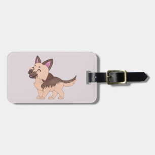 Kawaii German Shepherd Dog Luggage Tag