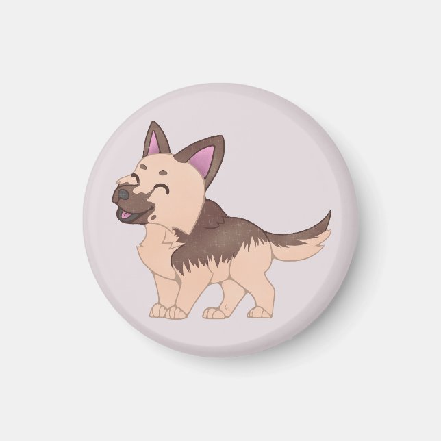 Kawaii German Shepherd Dog Magnet (Front)