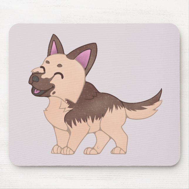Kawaii German Shepherd Dog Mouse Mat (Front)