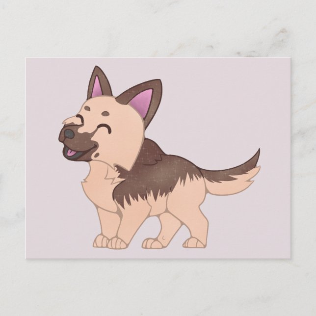 Kawaii German Shepherd Dog Postcard (Front)