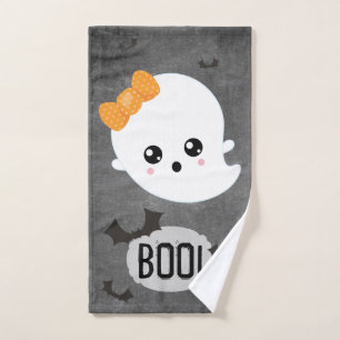 Kawaii Ghost Boo Halloween Hand Towel