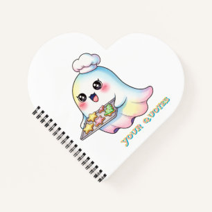 Kawaii Ghost Chef With Christmas Cookies Notebook