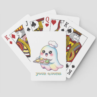 Kawaii Ghost Chef With Christmas Cookies Playing Cards