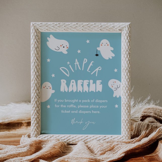 Kawaii Ghost Diaper Raffle Baby Shower Game Sign (Creator Uploaded)