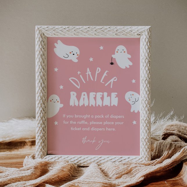 Kawaii Ghost Diaper Raffle Baby Shower Game Sign (Creator Uploaded)