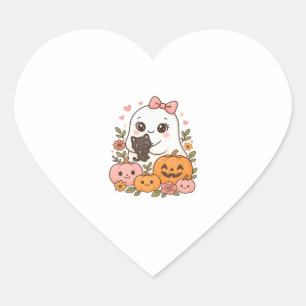 Kawaii Ghost Halloween Black Cat Pumpkin Fall Spoo Heart Sticker