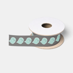 Kawaii Ghost Halloween Giftwrap Ribbon Satin Ribbon