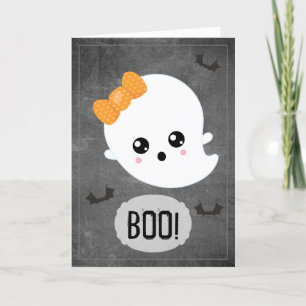 Kawaii Ghost Halloween Holiday Card