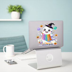 Kawaii Ghost Knitting Sticker – Cute Halloween Gif