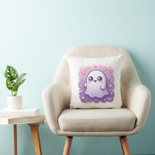 Kawaii Ghost Pillow Cute Pastel Halloween Cushion