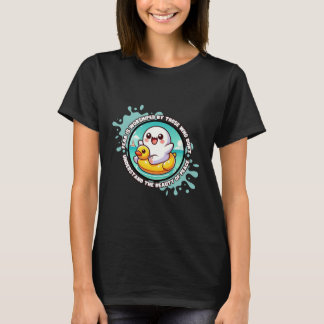 Kawaii Ghost Playing at the Beach T-Shirt