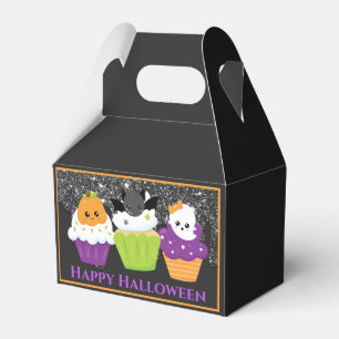 Kawaii Ghost Pumpkin Bat Halloween Cupcakes Favour Box