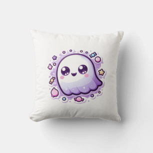 Kawaii Ghost Throw Pillow Cute Pastel Halloween