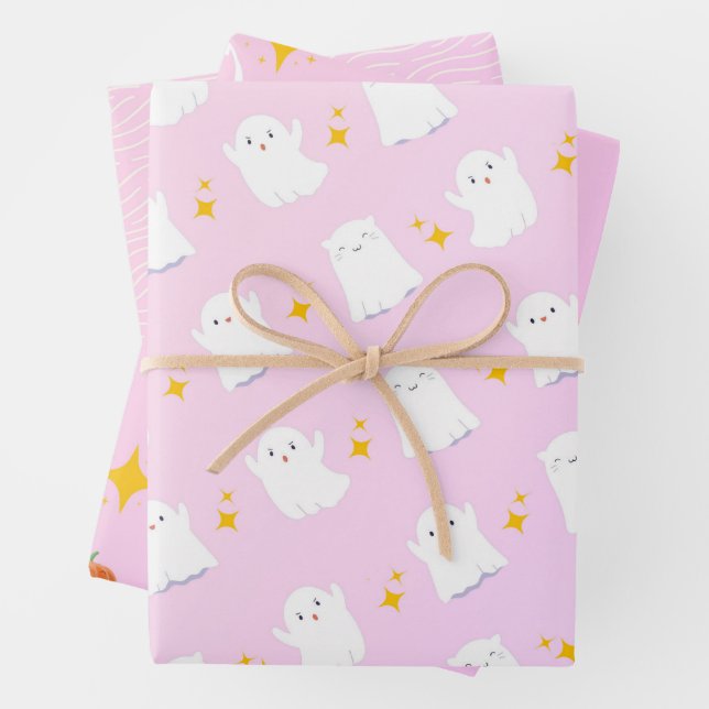 Kawaii ghost wrapping paper (In situ)