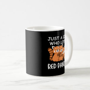Kawaii Gift Women Just A Girl Who Loves Red Pandas Coffee Mug