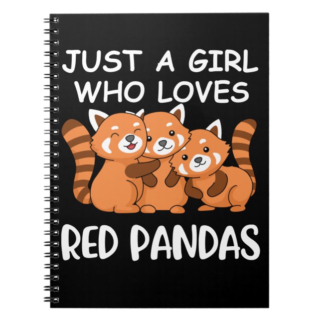 Kawaii Gift Women Just A Girl Who Loves Red Pandas Notebook (Front)