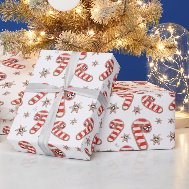 Kawaii Ginger Bread Cookie Wrapping Paper (Holidays)