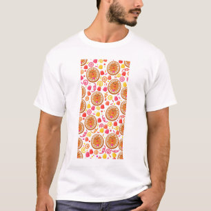 Kawaii Gingerbread Faces Pattern T-Shirt